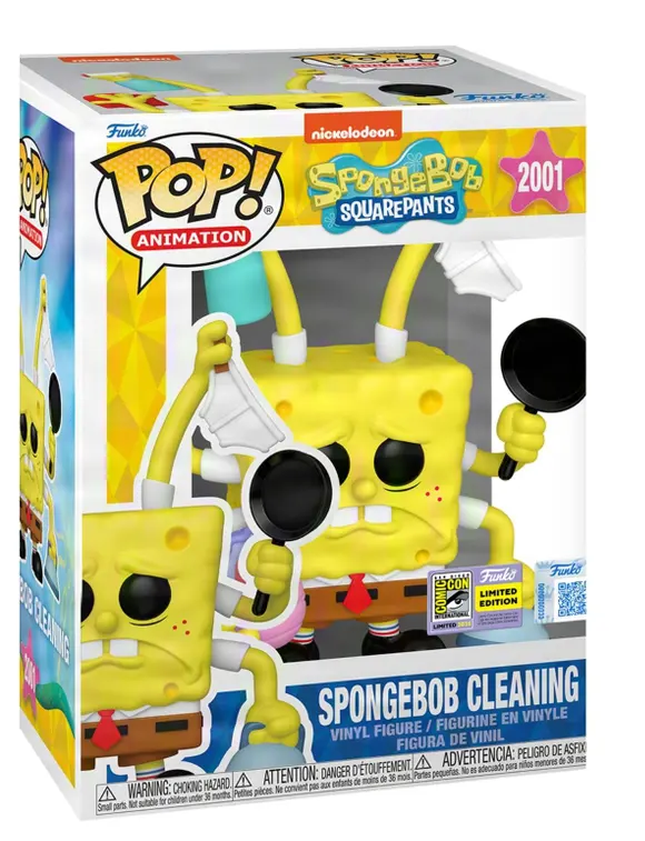 Funko Pop! Premium: Spongebob Squarepants: Spongebob Cleaning (2025 SDCC Convention Exclusive) (Box Imperfection)
