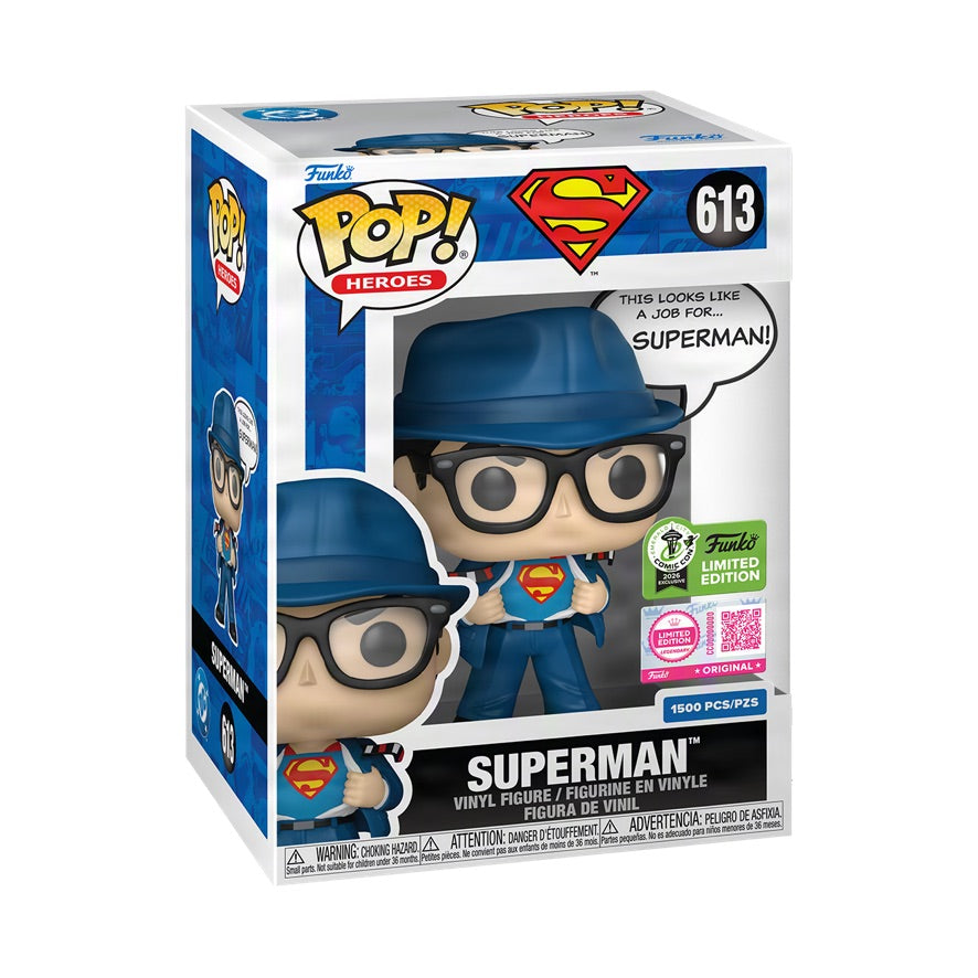Funko Pop! Heroes: DC's Superman (This Looks Like A Job For Superman) (LE 1,500) (Funko Legendary Edition) (2026 ECCC Convention Exclusive)