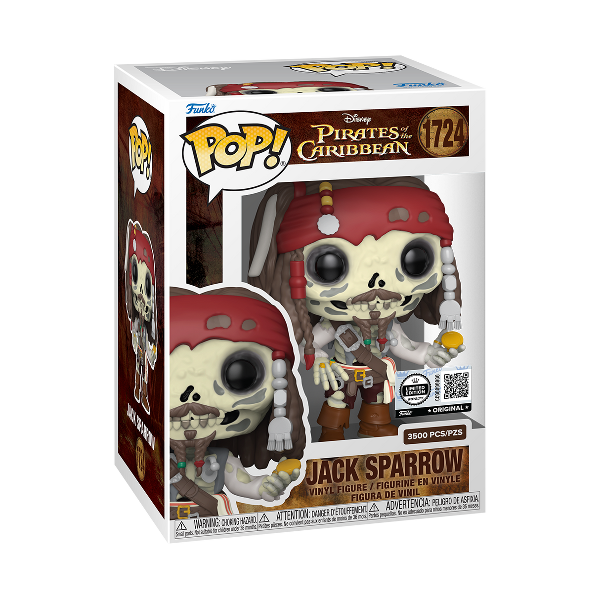Funko Pop! Disney: Pirates of the Caribbean: Jack Sparrow (Skeleton) (Funko Royalty Edition)