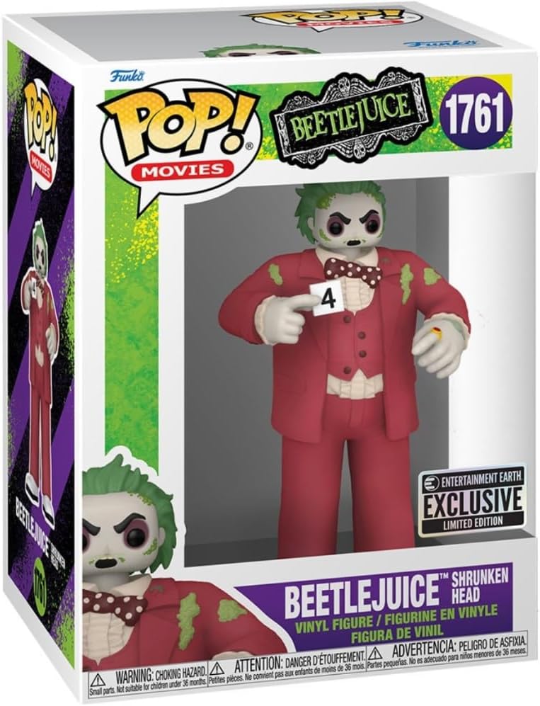 Funko Pop! Movies: Beetlejuice: Beetlejuice Shrunken Head (Entertainment Earth Exclusive) (Box Imperfection)