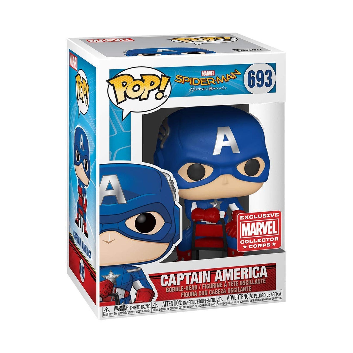 Funko Pop! Marvel: Spider-Man Home Coming: Captain America (Marvel Collector Corps)