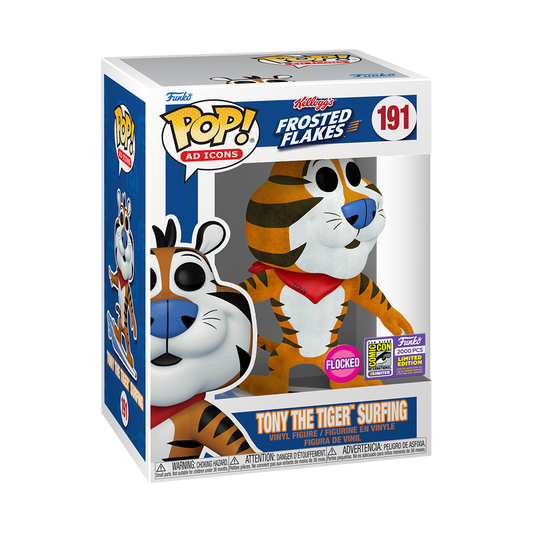 Ad Icons: Tony The Tiger Surfing (Flocked) (2023 SDCC Con Sticker L.E 2,000)