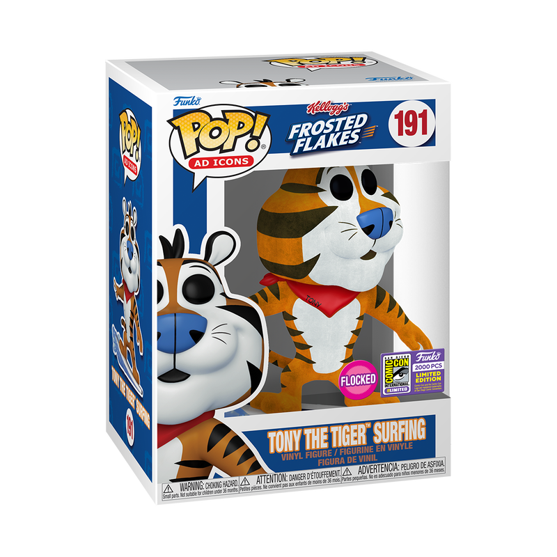 Ad Icons: Tony The Tiger Surfing (Flocked) (2023 SDCC Con Sticker L.E 2,000)