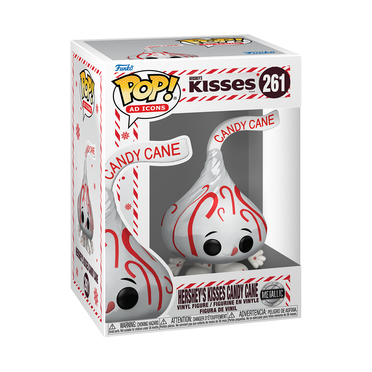 Funko Pop! Ad Icons: Hersey's Kisses: Hersey's Kisses Candy Cane (Metallic)