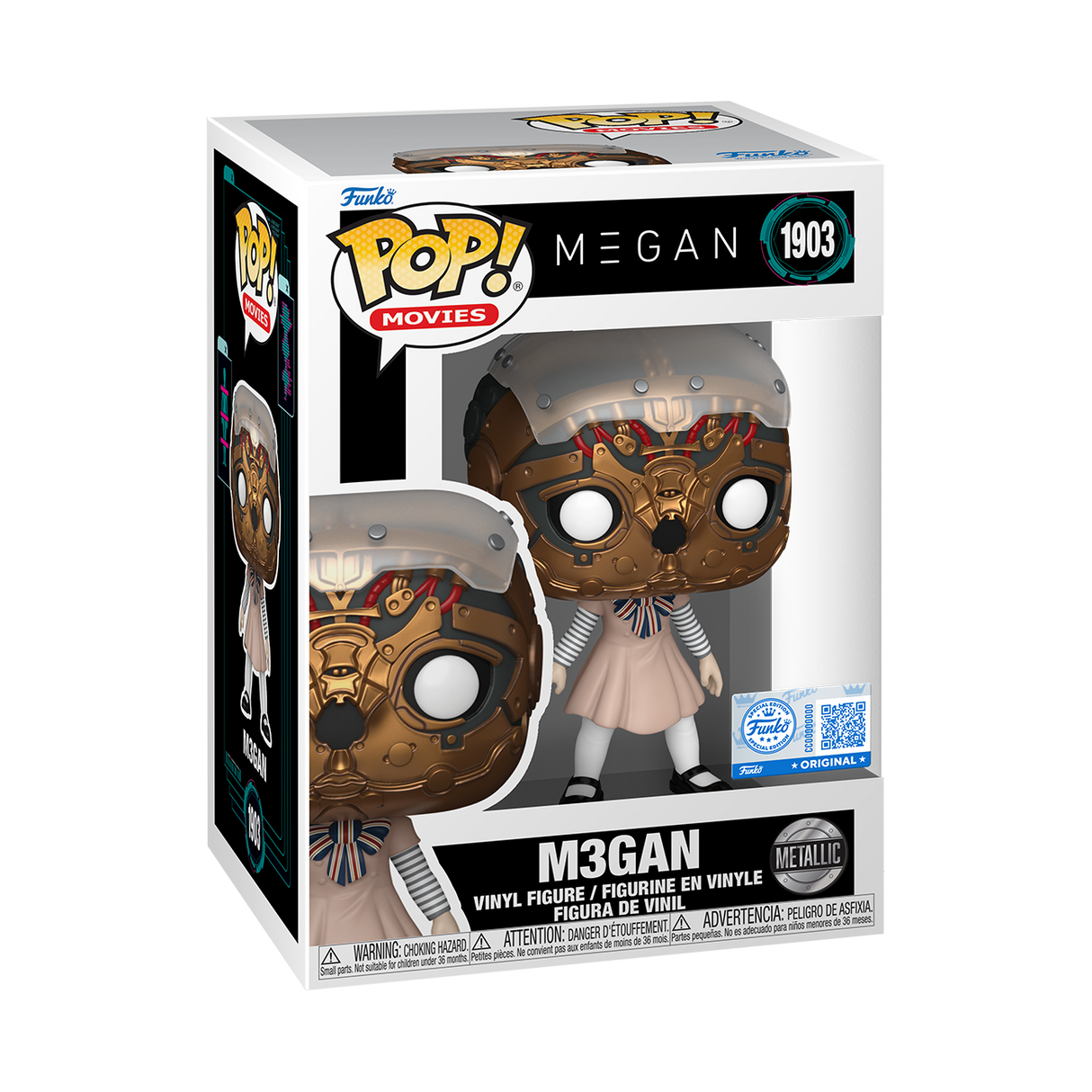 Funko Pop! Movies: M3GAN: M3GAN (Battle Damaged) (Metallic) (Funko Special Edition)