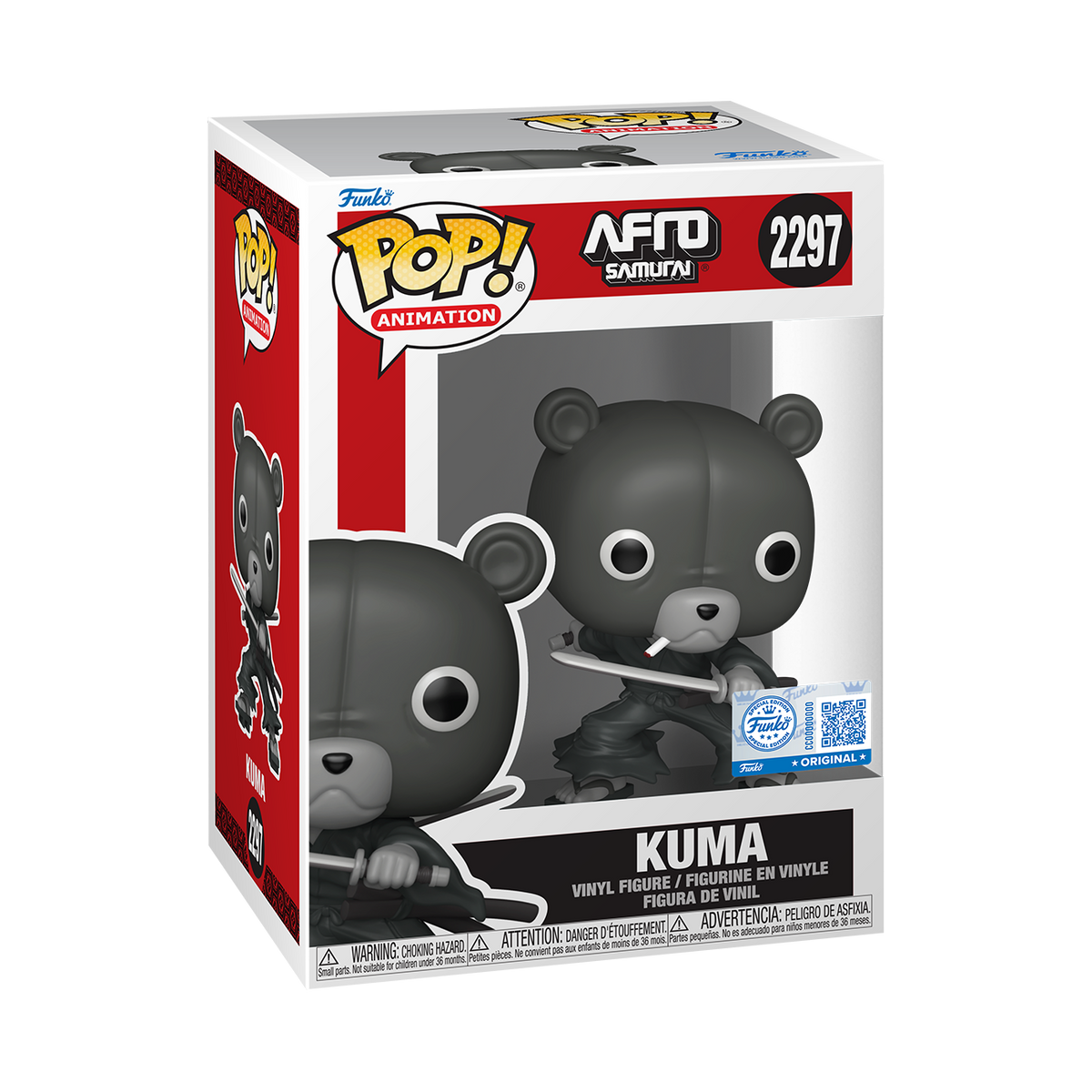 Funko Pop! Animation Afro Samurai Kuma figure, collectible vinyl toy from Shak's Pop Shop, with detailed character design.