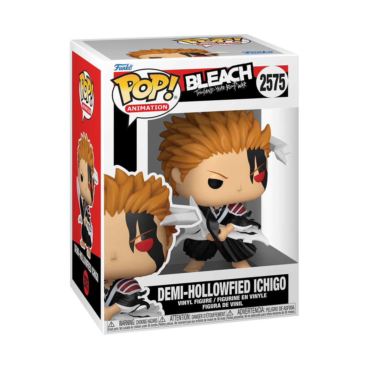 Funko Pop! Animation: Bleach Thousand Year Blood War Demi-Hollowfied Ichigo Kurosaki figure from Shak's Pop Shop, stylized collectible toy.