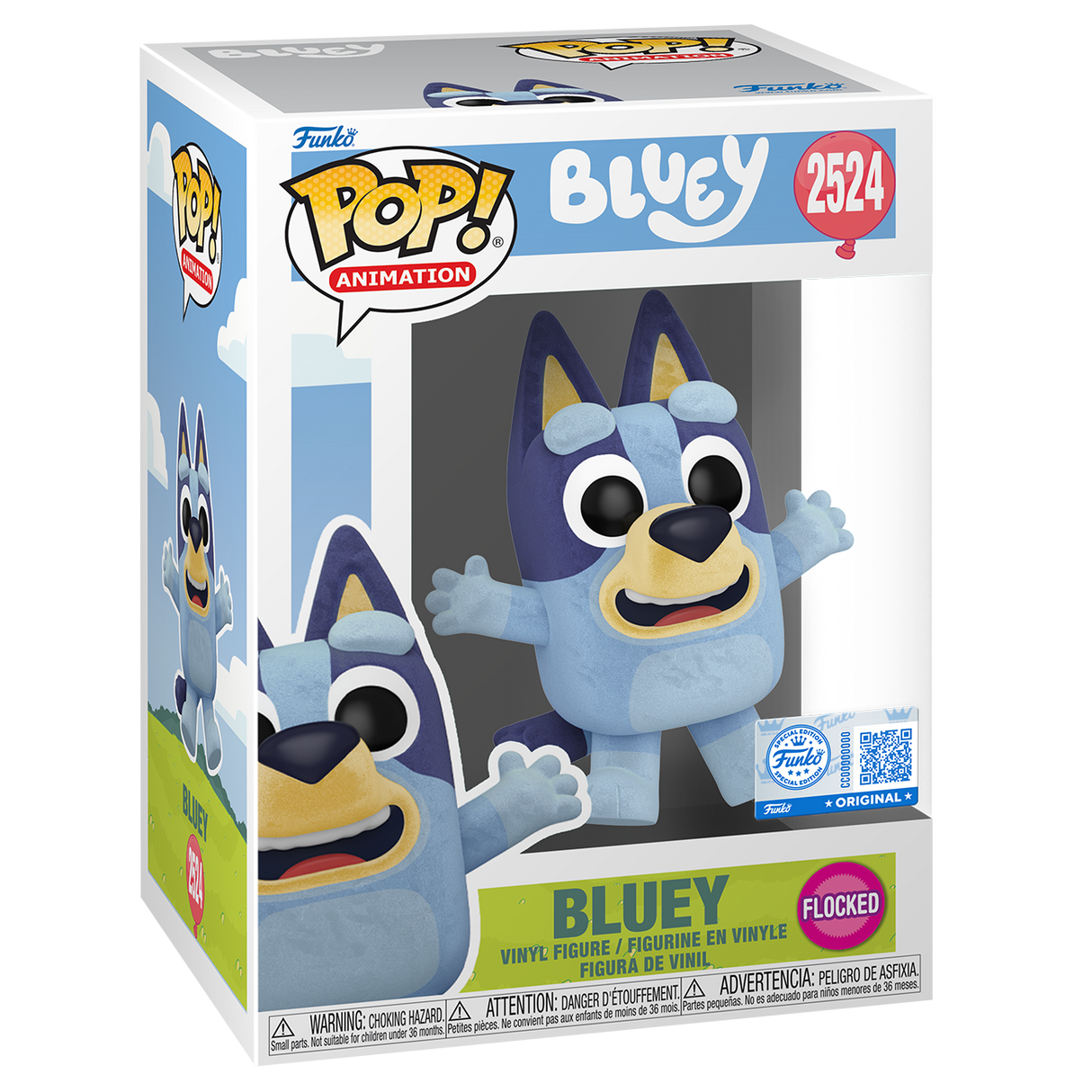 Funko Pop! Animation: Bluey: Bluey (Flocked) (Funko Shop Exclusive)