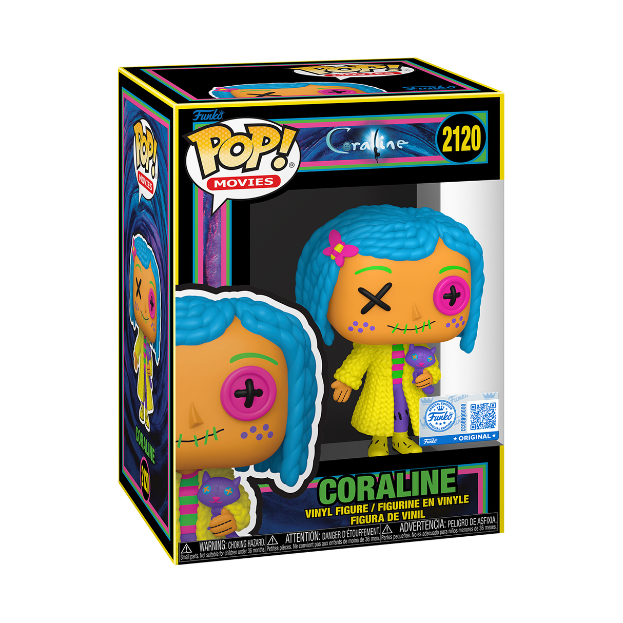 Funko Pop! Movies: Coraline: Coraline (Blacklight) (Funko Special Edition)