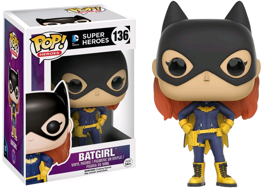Funko Pop! Heroes Batgirl vinyl figure from DC Super Heroes collection, featuring Batgirl in her Burnside costume.