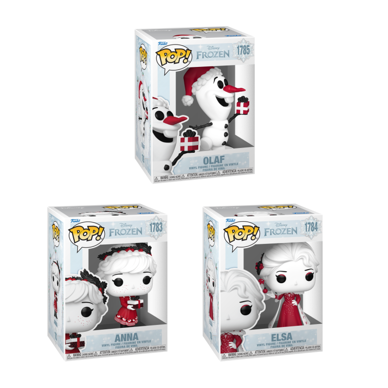 Three Funko Pop! Disney Frozen characters in a bundle, featuring icy-themed figures from the Disney Frozen series.