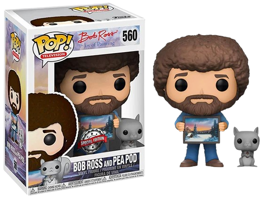 Funko Pop! Television: Bob Ross The Joy of Painting: Bob Ross and Pea Pod (Special Edition Sticker)
