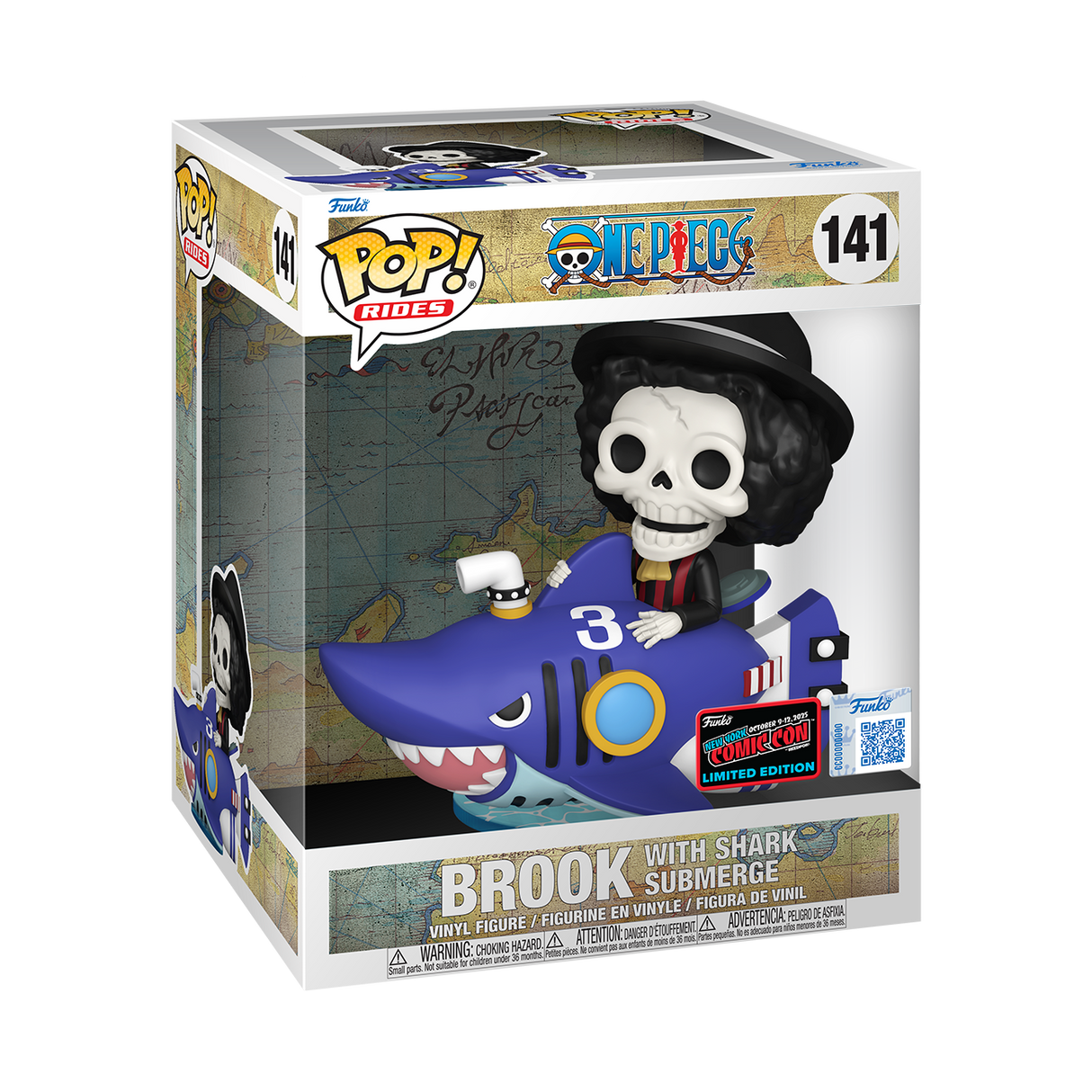Funko Pop! Rides: One Piece: Brook with Shark Submerge (2025 NYCC Convention Exclusive)