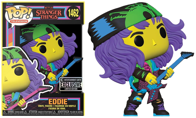 Funko Pop! Television: Stranger Things: Eddie (With Guitar) (Black Light) (Entertainment Earth Exclusive)