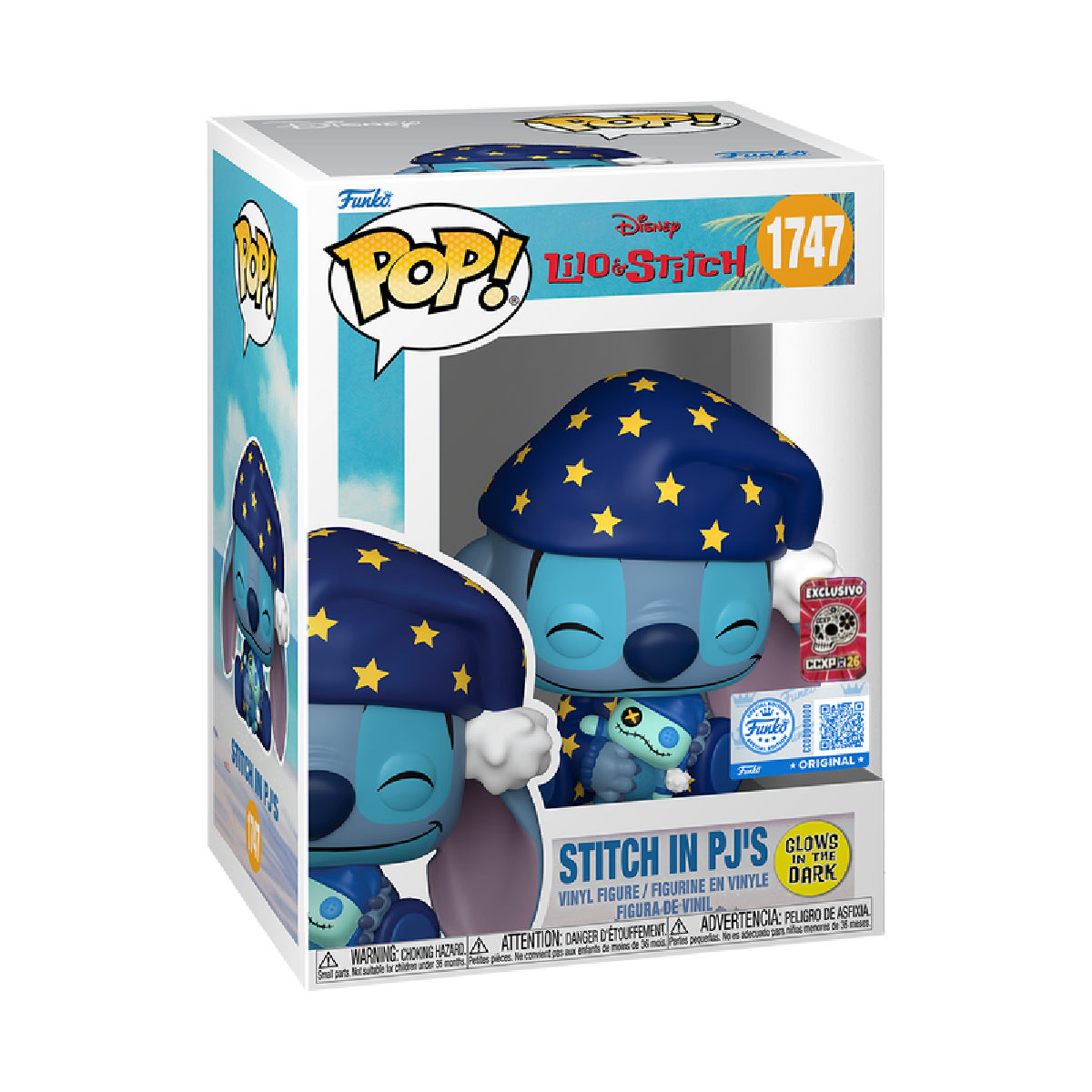 Funko Pop! Disney: Lilo and Stitch: Stitch in PJs (Glow) (2026 CCXP Mexico Exclusive)