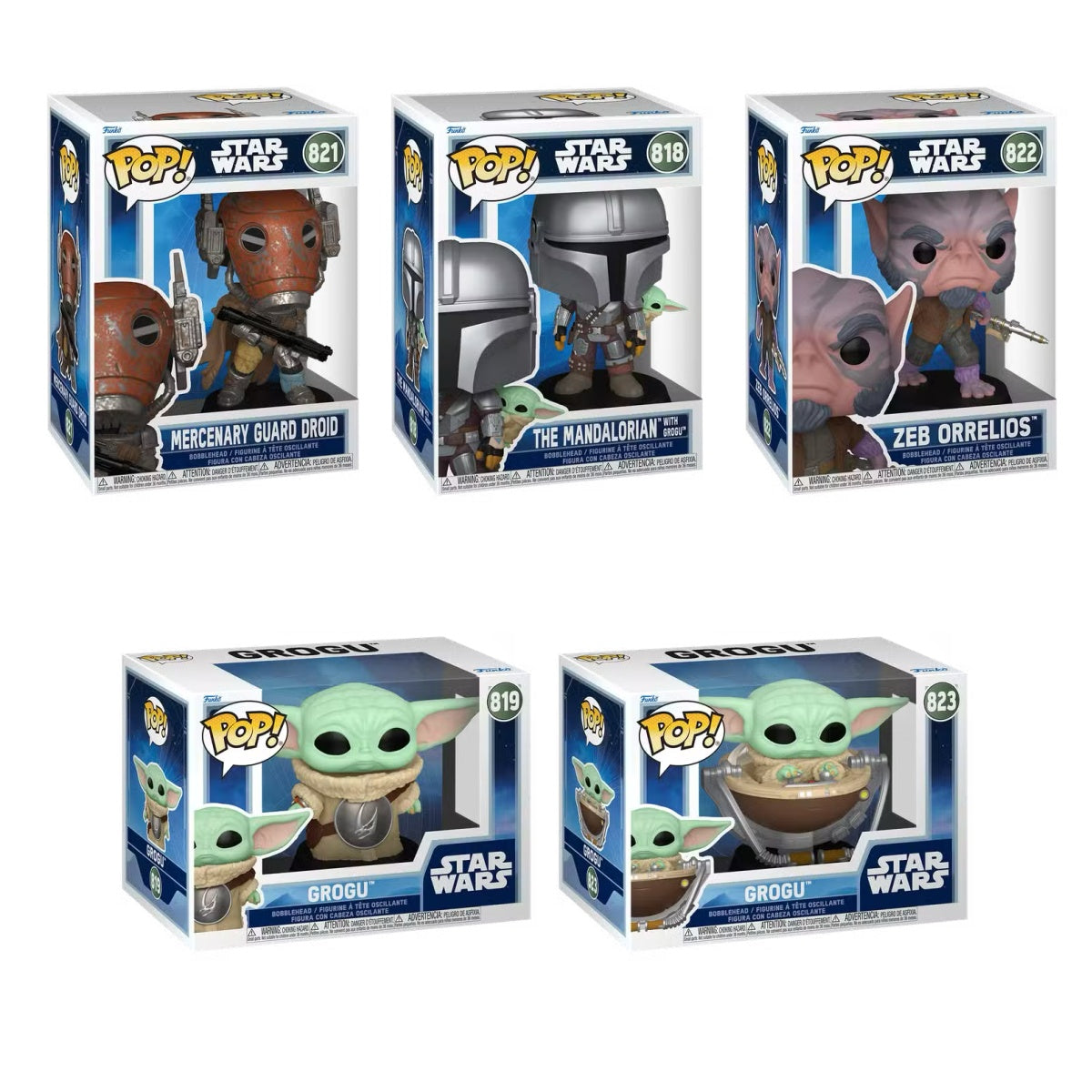 Funko Pop! Star Wars: The Mandalorian and Grogu: 5 Pop Bundle