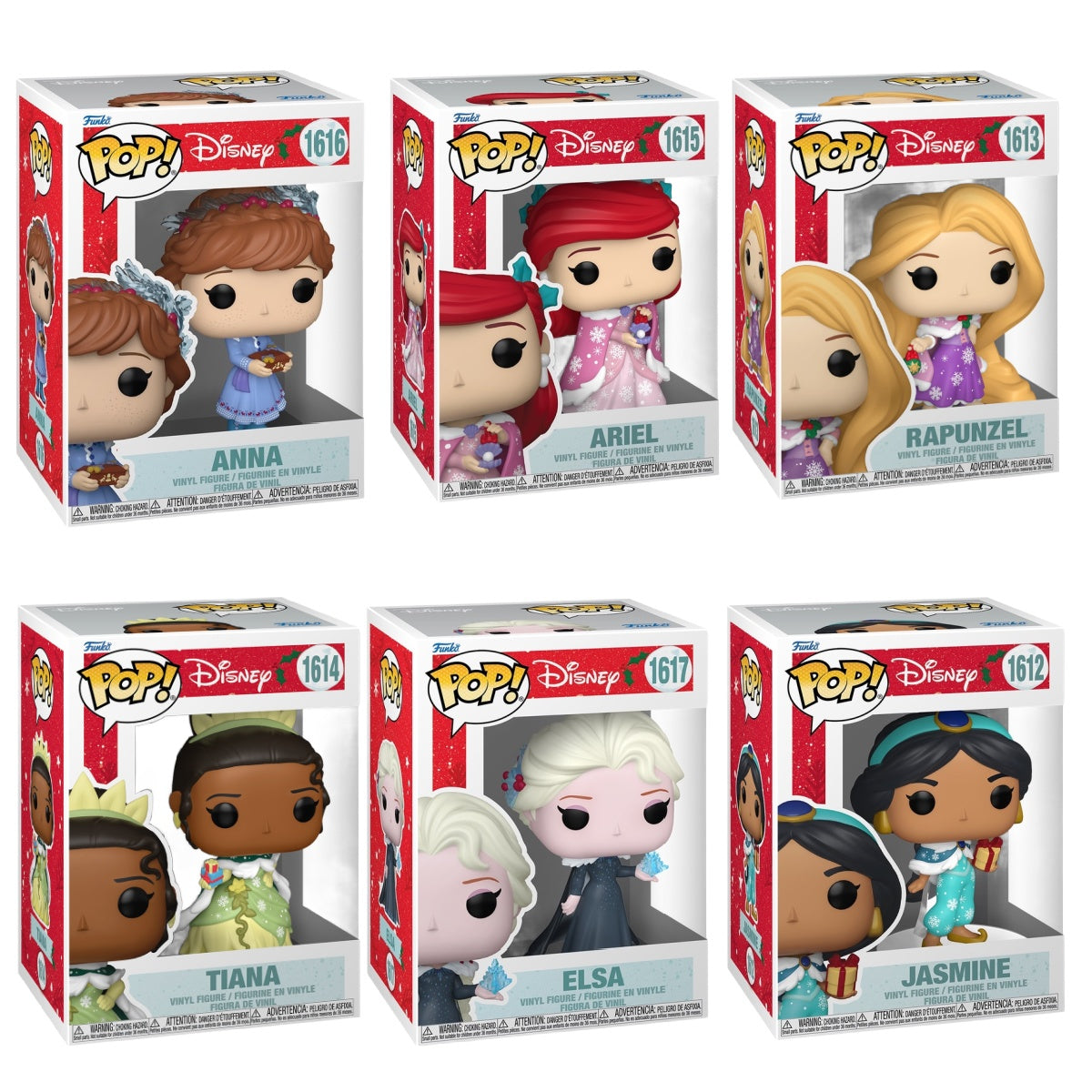 Funko Pop! Disney: Holiday Princess: 6 Pop Bundle