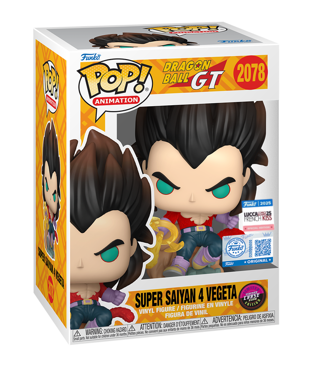 Funko Pop! Animation: Dragon Ball GT: Super Saiyan 4 Vegeta (Chase) (Glow) (Flocked) (2025 Lucca Comic and Games French Kiss Exclusive)