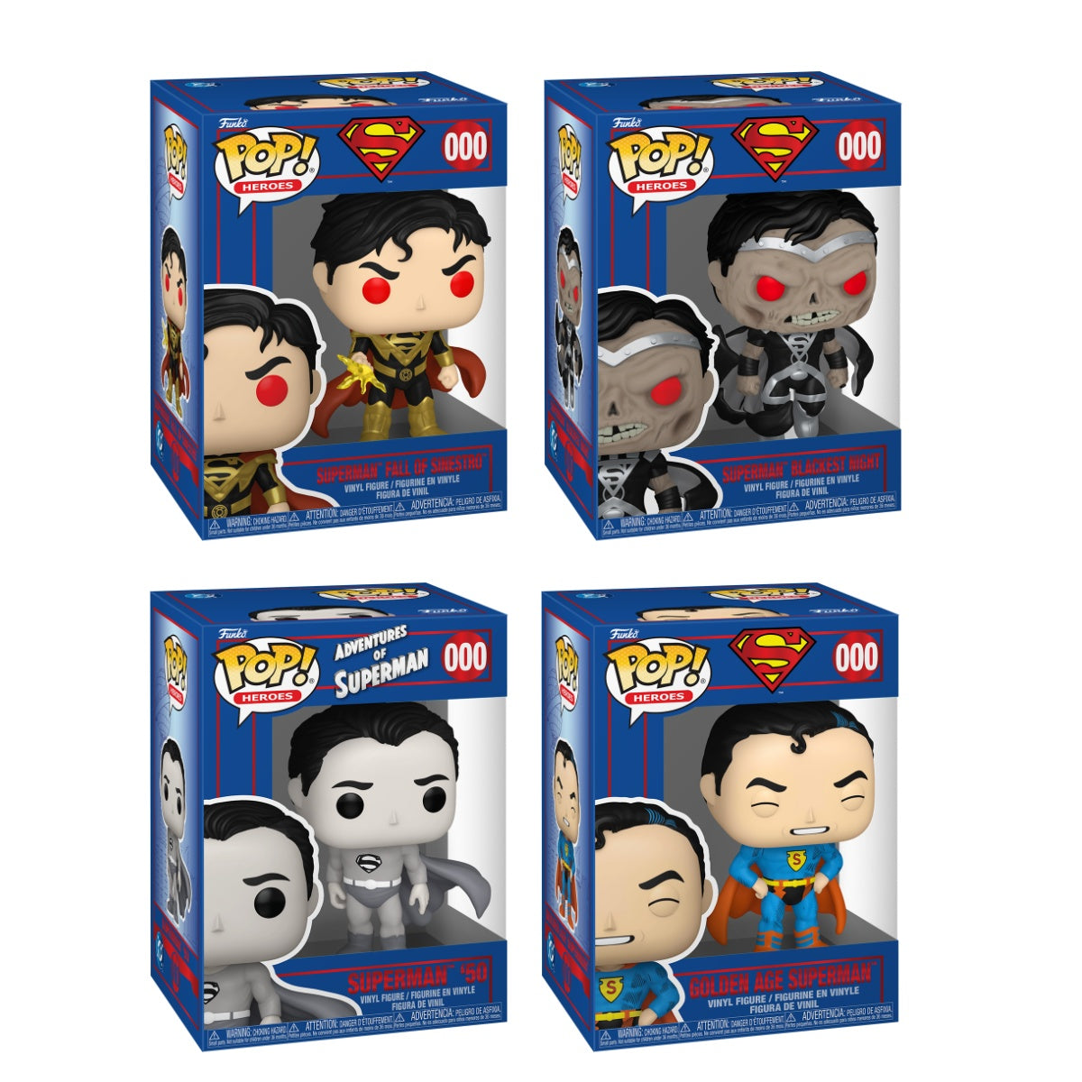 Funko Pop! Heroes: DC's Superman Through the Ages - 4 Pop Bundle