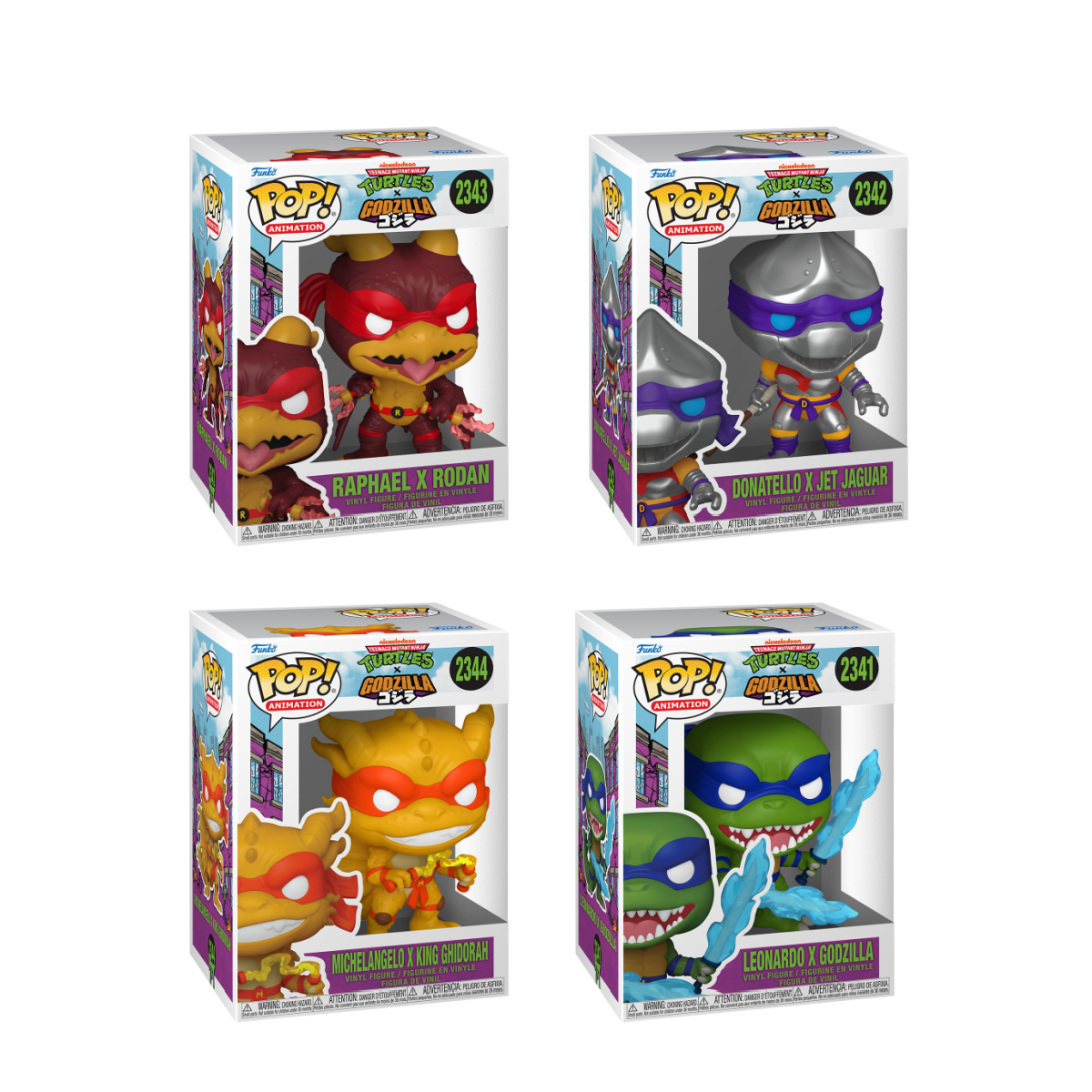 Funko Pop! Animation: Teenage Mutant Ninja Turtles x Godzilla: 4 Pop Bundle