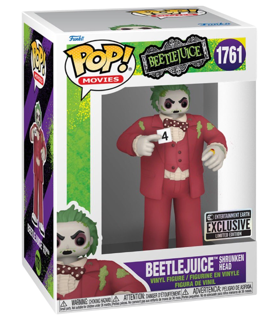 Funko Pop! Movies: Beetlejuice: Beetlejuice Shrunken Head (Entertainment Earth Exclusive)