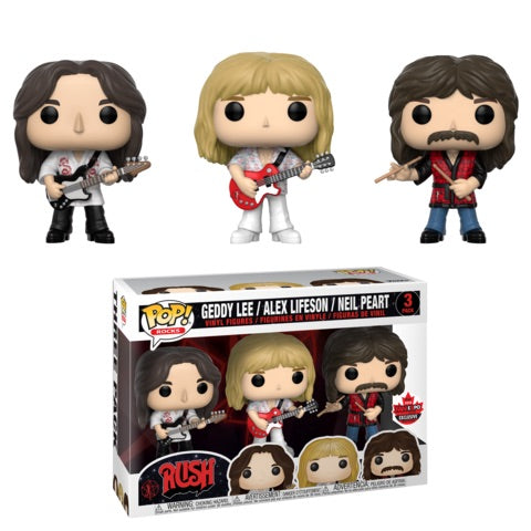Funko Pop! Rocks: Geddy Lee / Alex Lifeson / Neil Peart (Rush 3-Pack) (2018 Fan Expo Exclusive)