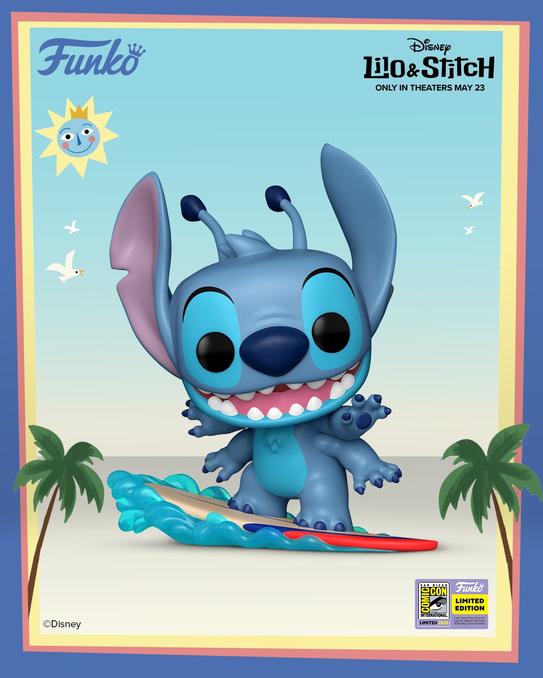 Funko Pop! Disney: Lilo and Stitch: Stitch on Surfboard (2025 SDCC Convention Exclusive)