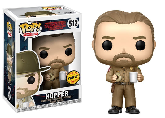 Funko Pop! Television: Stranger Things: Hopper With Donut (No Hat) (Chase) (Box Imperfection)