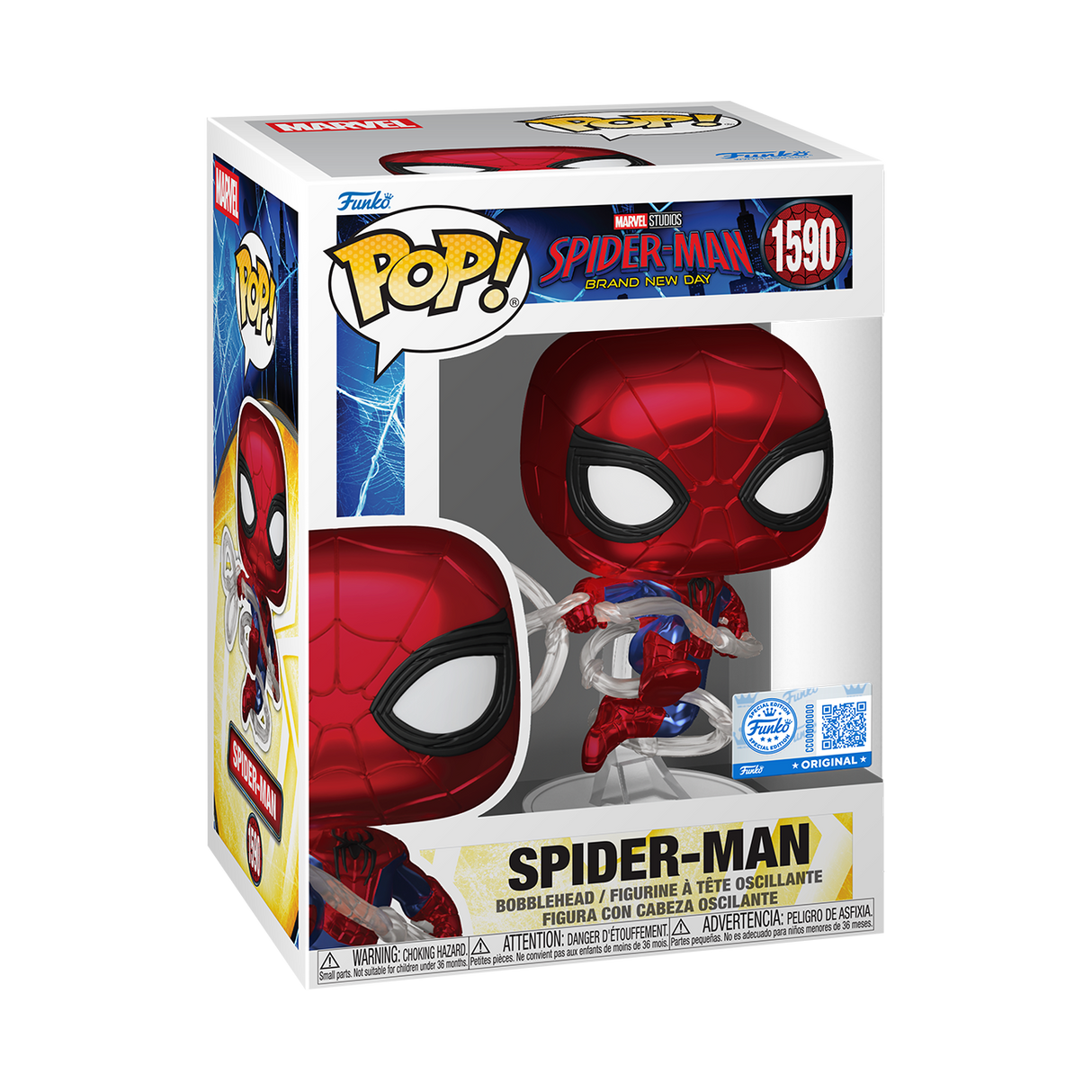 Funko Pop! Marvel: Spider-Man Brand New Day: Spider-Man (Metallic) (Hot Topic Exclusive)