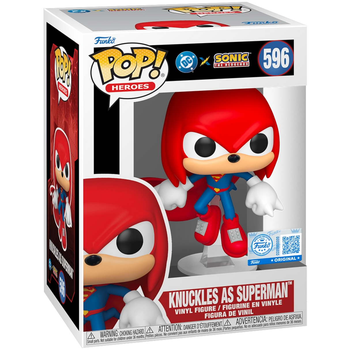Funko Pop! Heroes: DC x Sonic the Hedgehog: Knuckles as Superman (Funko Special Edition) (Box Imperfection)