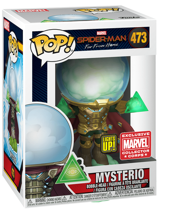 Funko Pop! Marvel: Spider-Man Far From Home: Mysterio (Light Up) (Marvel Collector Corps Exclusive)