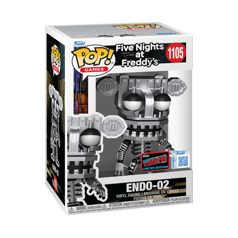 Funko Pop! Endo-02 from Five Nights at Freddy's, NYCC 2025 convention exclusive, collectible figure with detailed design.