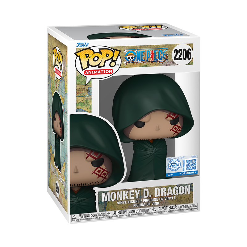 Funko Pop! Animation Monkey D. Dragon figure from One Piece, special edition collectible with detailed paint and iconic design.