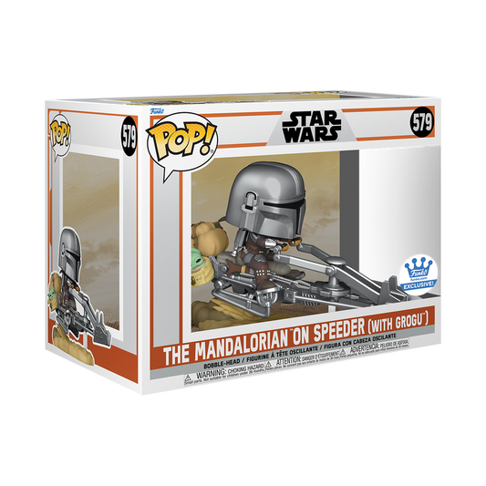 Star Wars: The Mandalorian: The Mandalorian On Speeder (With Grogu) (Funko Shop Exclusive) (Box Imperfection)