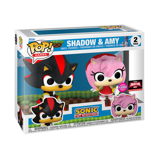 Funko Pop! Games:Sonic The Hedgehog: Shadow & Amy (Flocked) (Target Con 2024 Exclusive)