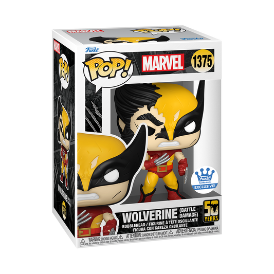 Funko Pop! Marvel: Wolverine 50th Anniversary: Wolverine (Battle Damaged) (Funko Shop Exclusive)