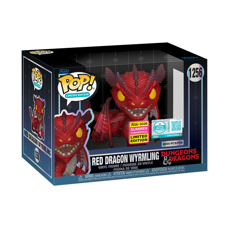 Funko Pop! Games Dungeons and Dragons Red Dragon Wyrmling collectible figure, exclusive summer convention edition.