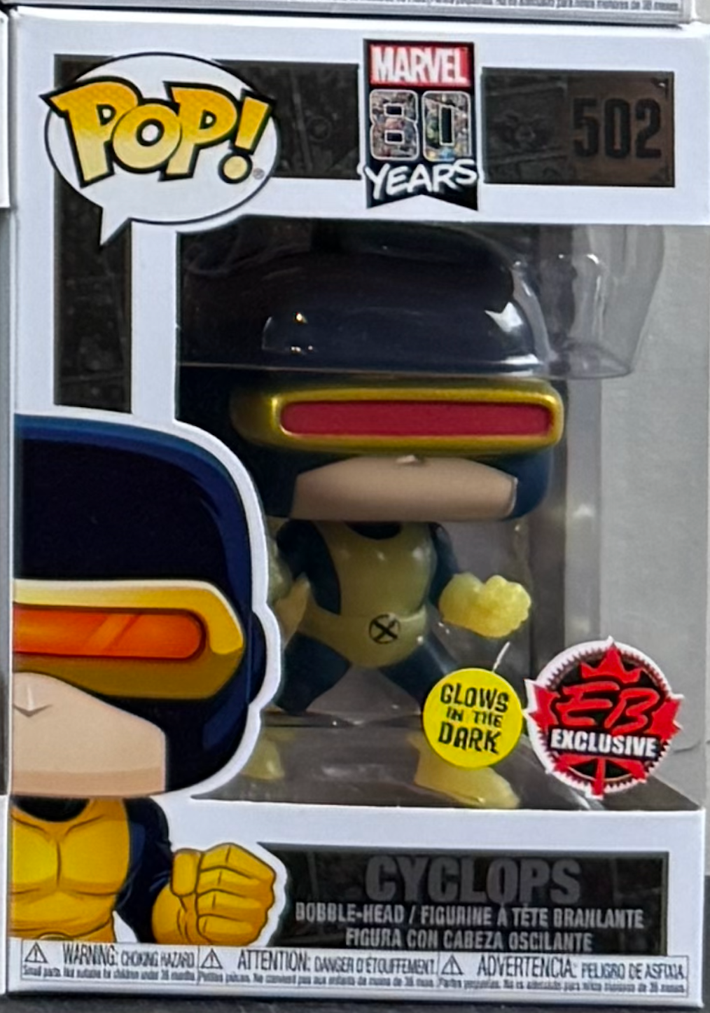 Funko Pop! Marvel: Marvel 80th Anniversary: Cyclops (Glow) (EB Games Exclusive)