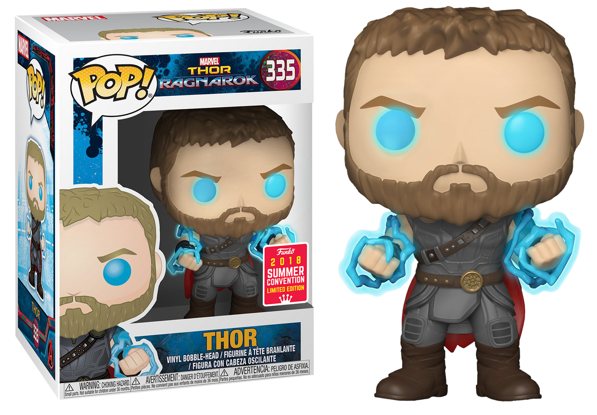 Funko Pop! Marvel: Thor Ragnarok: Thor (Glow) (2018 Summer Convention Shared Exclusive) (Box Imperfection)
