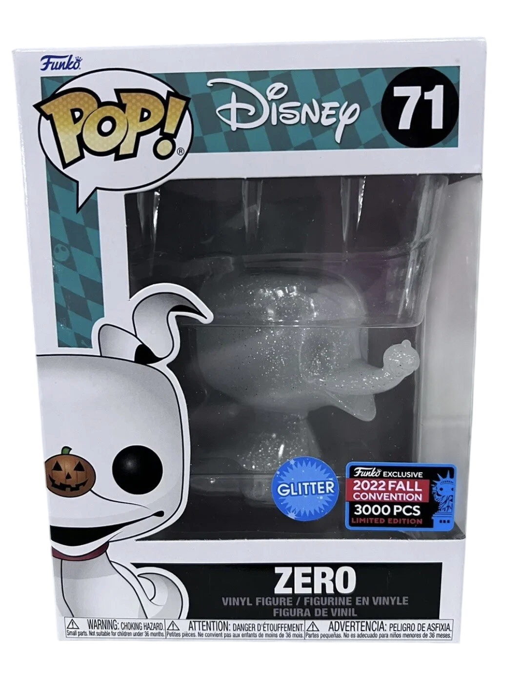 Funko Pop! Disney: Nightmare Before Christmas: Zero (Glitter) (LE 3,000) (2022 Fall Convention Shared Exclusive)