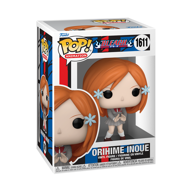 Funko Pop! Animation Bleach Orihime Inoue figure by Shak's Pop Shop, featuring her with orange hair and school uniform.