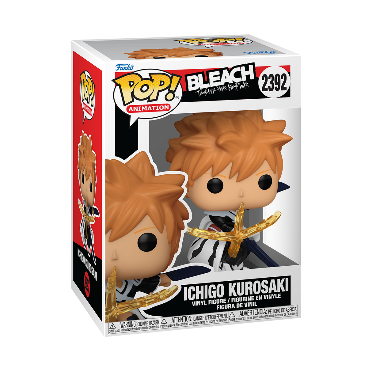 Funko Pop! Animation: Bleach Thousand Years Blood War Ichigo Kurosaki figure with detailed character design and vibrant colors.