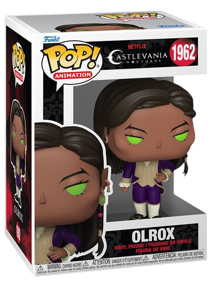 Funko Pop! Animation Castlevania Nocturne Olrox figure with detailed design and vibrant colors, collectible vinyl toy from Shak's Pop Shop