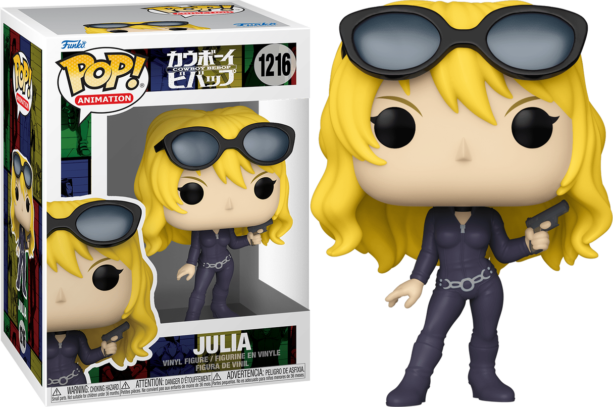 Funko Pop! Animation Cowboy Bebop Julia figure with stylized character design, collectible toy from Shak's Pop Shop.
