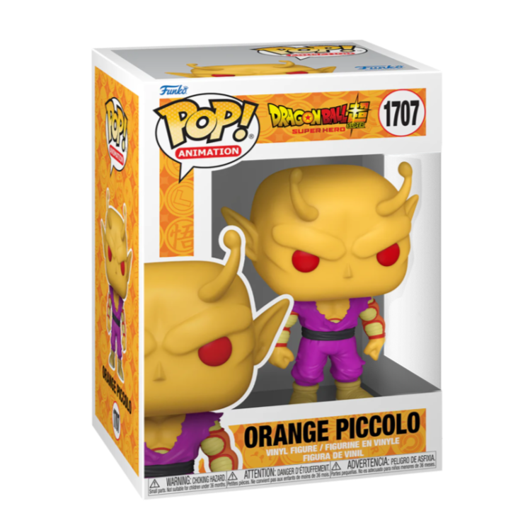 Funko Pop! Animation Dragon Ball Super Super Hero Orange Piccolo figure, vinyl collectible with detailed character design.