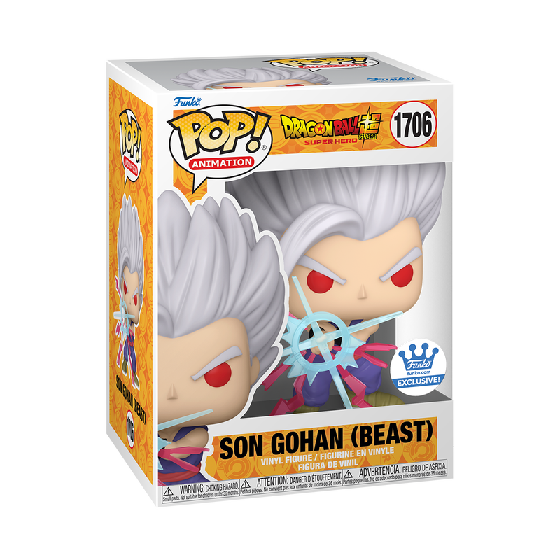 Funko Pop! Animation Dragon Ball Super Son Gohan Beast figure with box imperfection, collectible toy from Shak's Pop Shop.