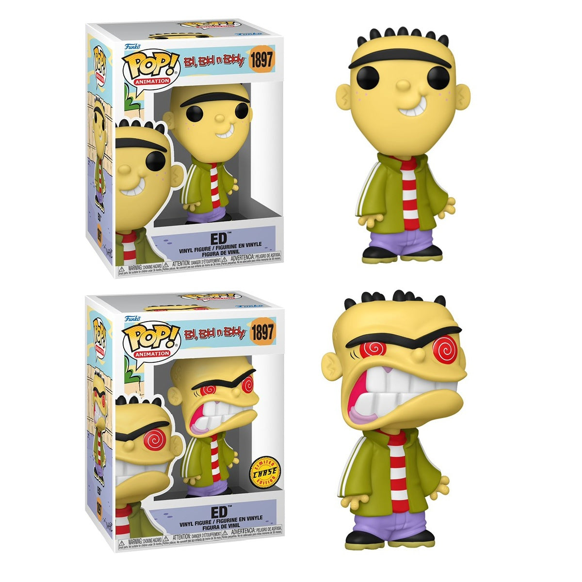 Funko Pop! Animation Ed from Ed, Edd, and Eddy Chase Bundle featuring collectible figure in colorful packaging.