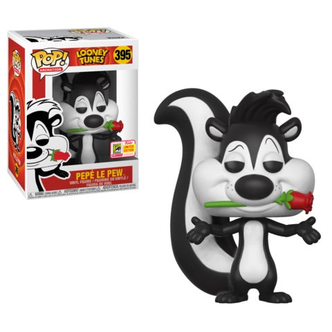 Funko Pop! Animation Looney Tunes Pepé Le Pew figure, 2018 SDCC Convention Exclusive, collectible vinyl toy with detailed features