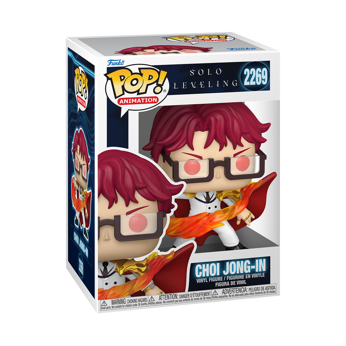 Funko Pop! Animation Solo Leveling Choi Jong-in figure from Shak's Pop Shop in its box with minor imperfection visible.