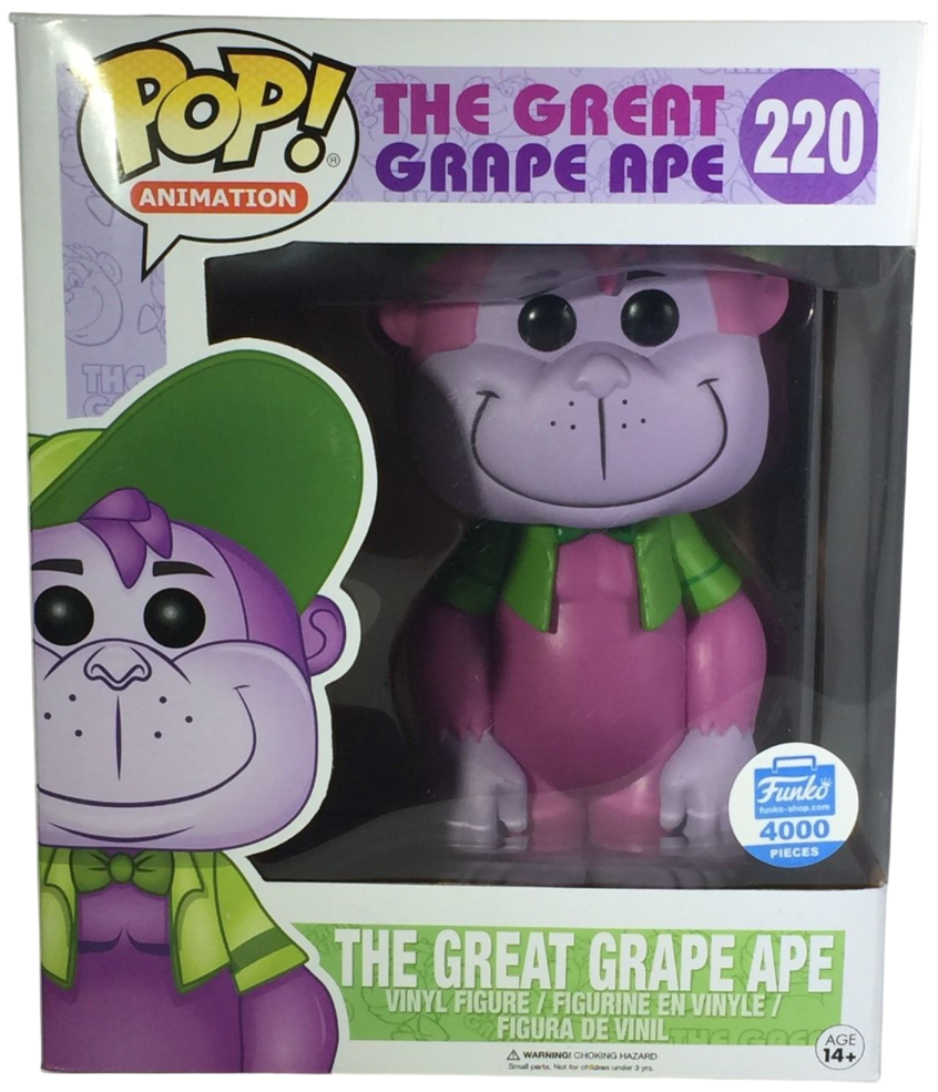 Funko Pop! Animation The Great Grape Ape 6-inch figure, exclusive collectible by Shak's Pop Shop with limited edition L.E. 4,000